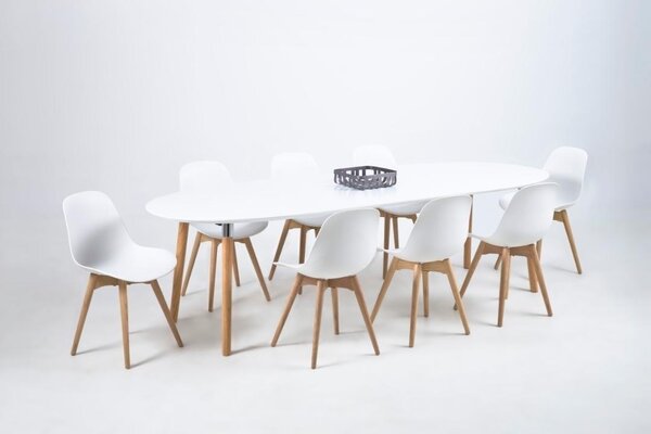 Masa dining Belina, Alb, 74x270x100 cm