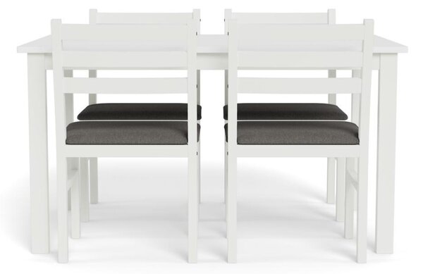 Set 5 piese Masa dining si Scaune Alicante, Alb, 74.5x110x70 cm