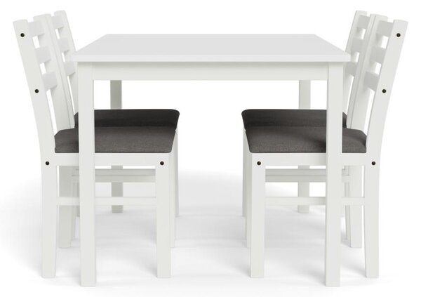 Set 5 piese Masa dining si Scaune Alicante, Alb, 74.5x110x70 cm