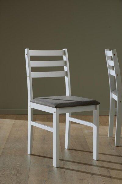 Set 5 piese Masa dining si Scaune Alicante, Alb, 74.5x110x70 cm