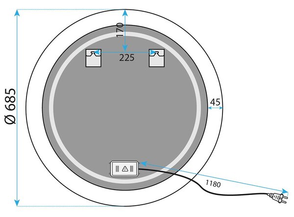 Стенно LED огледало YH-BL-1 70 см