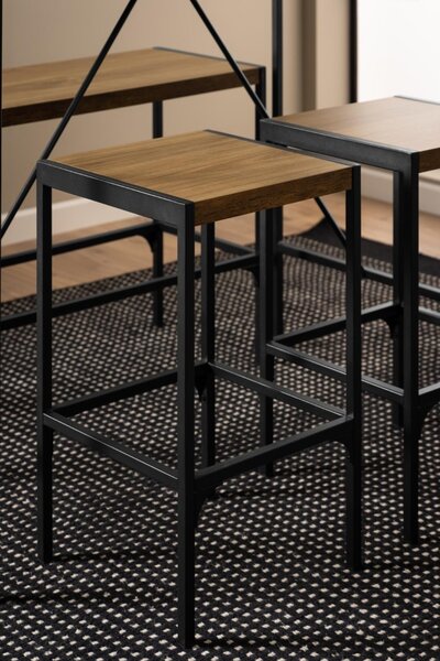 Set 4 piese Masa de bar cu banca si scaune Bahamas, Natural, 105x120x60 cm