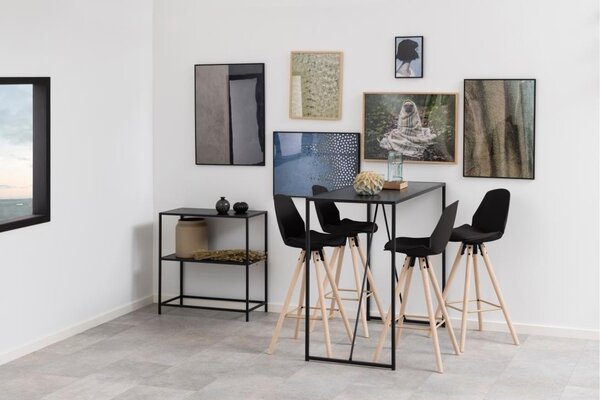Scaun de bar I_Oslo, Negru, 105.5x46.5x49 cm