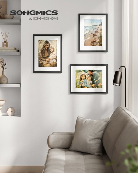 Комплект от 3 броя рамки за снимки Kavi, черни, 32,2 × 1,2 × 42,2 см