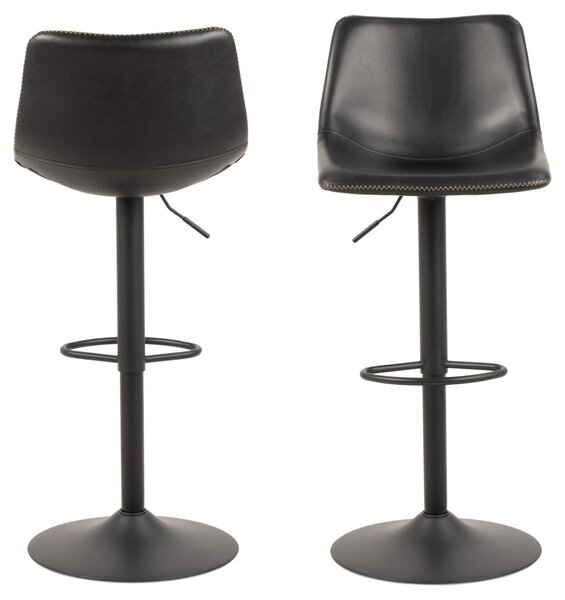 Scaun de bar I_Oregon, Negru, 110x47x51 cm