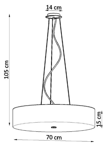 Черно висящо осветително тяло с текстилен абажур ø 70 cm Herra – Nice Lamps