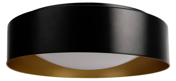 MEGAMAN LED таванна лампа Renzo XChange, черно/златно, CCT, IP44, Черен, Баня, Алуминий, Модерен