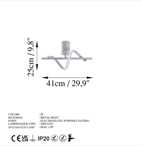 Сиво LED осветително тяло за таван ø 7 cm Likma – Opviq lights