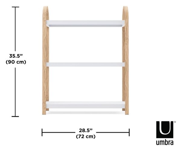 Бял естествен рафт от екзотична дървесина 72x90 cm Bellwood - Umbra