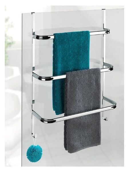 Сребърен самоносещ държач за кърпи Wenko Towel Holder Chrome, 21 x 54 cm