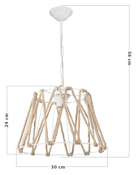 Лампа за таван в бял/естествен цвят 55x30 cm - Squid Lighting