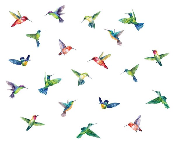 Комплект стикери за прозорец 20 бр. 40x60 cm Hummingbirds - Ambiance