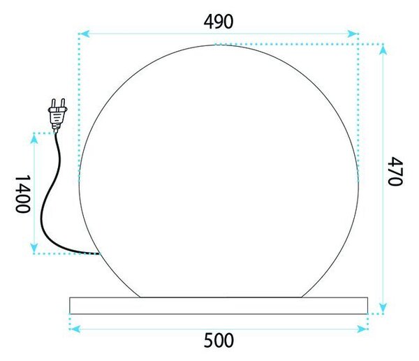 Огледало LED HOLLYWOOD L. Gold 50 cm