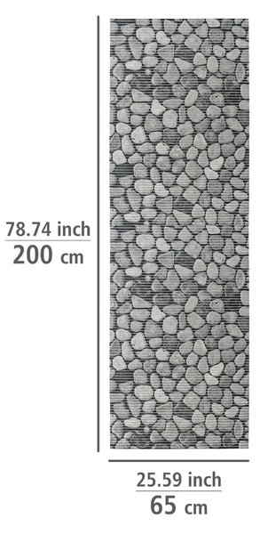 Сива пластмасова постелка за баня 65x200 cm Sassi - Wenko