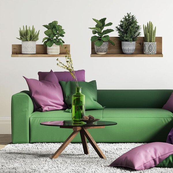 Стикер за стена 60x35 cm 3D effect Green Plants - Ambiance