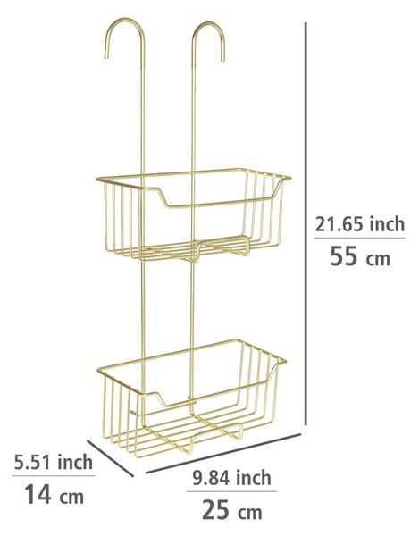 Висящ рафт за баня от неръждаема стомана златен Milo – Wenko