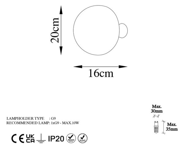 Стенна лампа в бронзов цвят ø 20 cm Fungal – Opviq lights