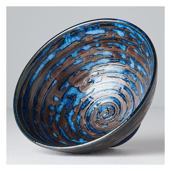 Синя керамична купа Swirl, ø 16 cm Copper - MIJ