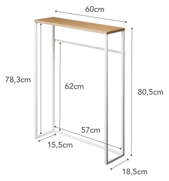 Конзолна маса в бяло и светлокафяво 18,5х60 см Tower - YAMAZAKI