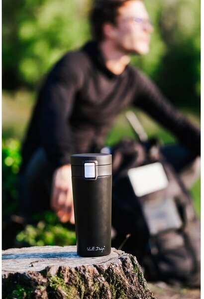 Черен термос за пътуване , 400 ml Fuori - Vialli Design
