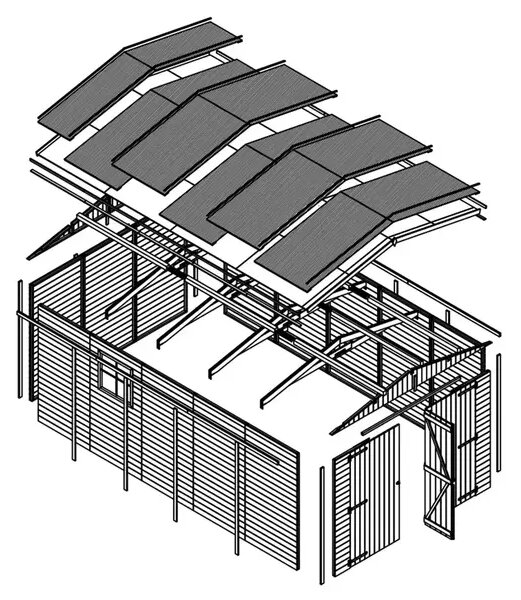 Дървен гараж – 493 х 303 см – 15 м2