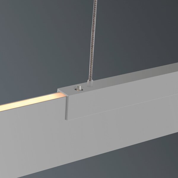 BOPP Bopp LED висяща лампа Nano 2.0, дължина 140 cm, алуминиев цвят, Затъмняване, Металик, Дневна/трапезария, Алуминий, Модерен