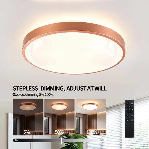BRILAGI - димируемо LED осветително тяло GLASS POOL DOUBLE LED/60W/230V, 50 см, медно + дистанционно управление