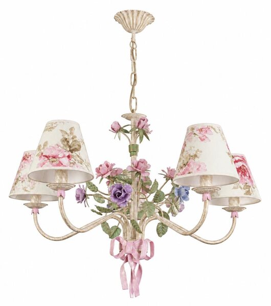 BRILAGI - Полилей на верига ROMANCE 5xE14/40W/230V пъстроцветен/бежов/патина