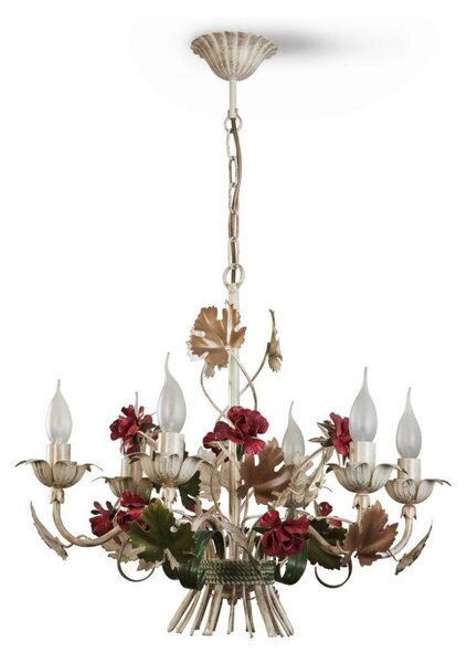 BRILAGI - Полилей на верига ROSALIA 6xE14/40W/230V разноцветен/бежов/патина