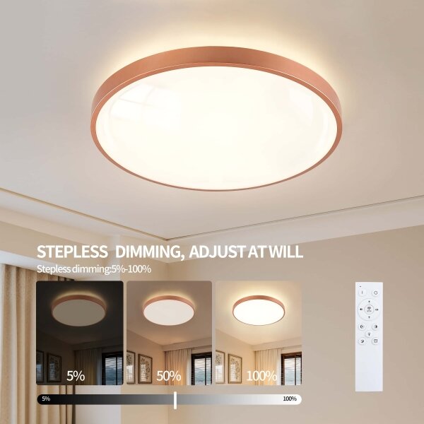 BRILAGI - LED димируемо осветително тяло GLASS POOL DOUBLE LED/80W/230V 60 cm медно + с дистанционно управление