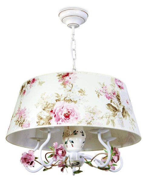 BRILAGI - Полилей на верига FLORENCE 5xE14/40W/230V бял/розов
