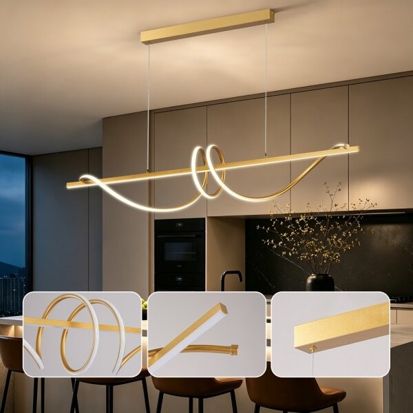 BRILAGI - LED димируем полилей на кабел SIGNATURE LED/50W/230V 120 cm златист + дистанционно управление