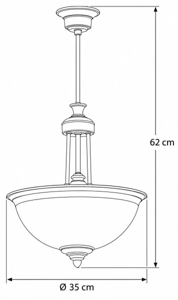 Jupiter 2134 - Полилей на тръба CARMEN 1xE27/15W/230V бронз/патина