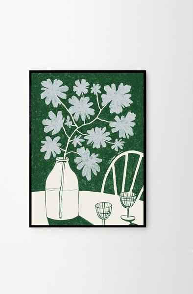 Постер 30x40 cm Blue Flowers & Red Wine – Anouk van Cleef – The Poster Club