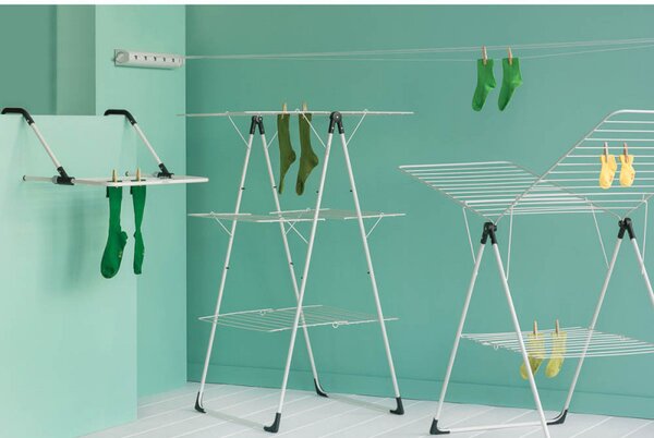 Простор за окачване Brabantia 90300177, 4.5 м, За стени до 11 см, Сгъваеми рамена, Бял