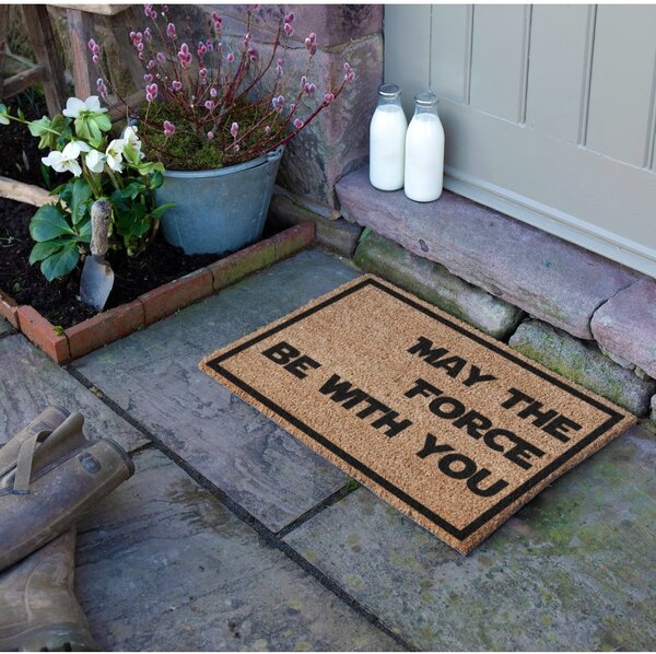 Изтривалка от кокосови влакна 40x60 cm May the Force Be With Your – Artsy Doormats