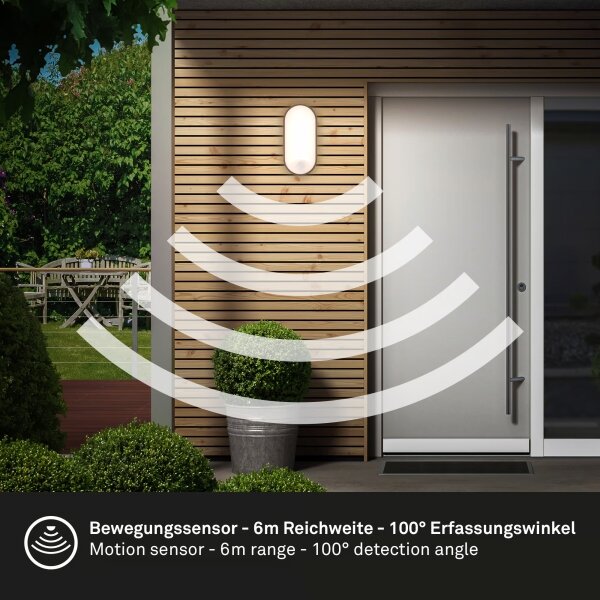 Brilo - LED външно настенно осветително тяло със сензор RUCH, LED/12W/230V, IP65, черно