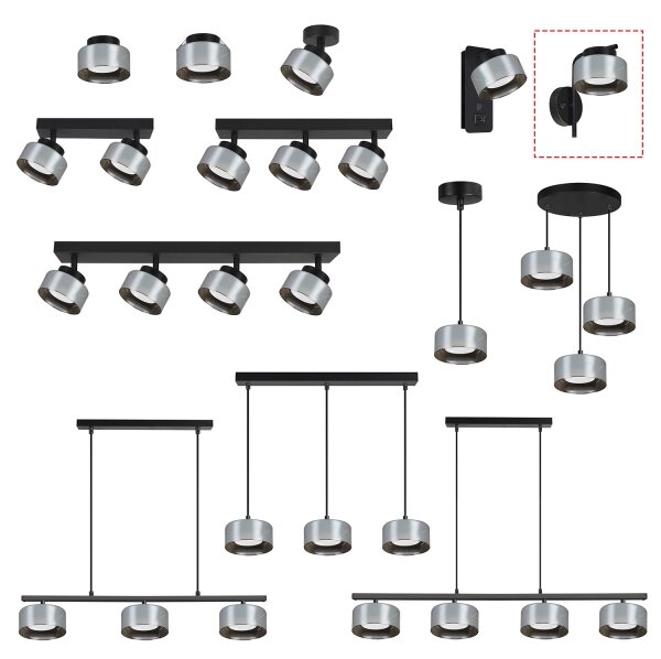 Brilagi - LED Стенна лампа AURA LUX 1xGX53/30W/230V черна/опушена