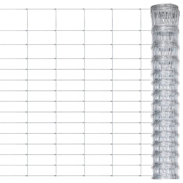 VidaXL Градинска ограда, поцинкована стомана, 50x1,6 м, сребриста