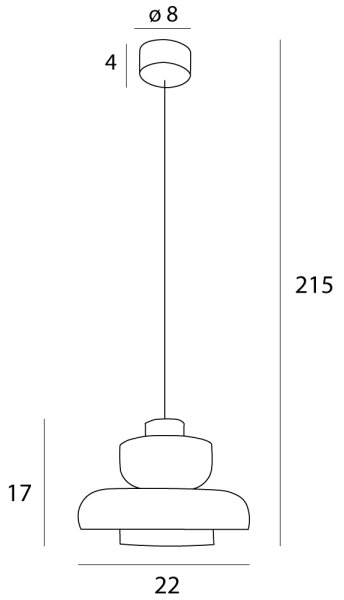 MAXLIGHT P0532 - LED Пендел SIGNATURE LED/8W/230V Ø 22 см месинг/прозрачен