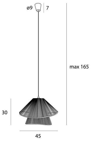 MAXLIGHT P0580 - Пендел AMALFI 1xE27/15W/230V Ø 45 см черен