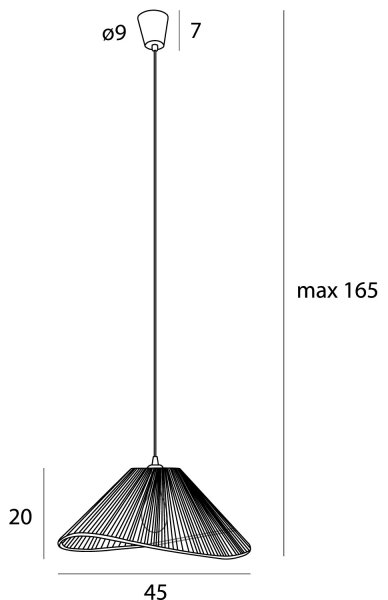 MAXLIGHT P0579 - Пендел AMALFI 1xE27/15W/230V Ø 45 см черен