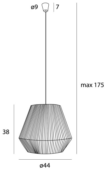 MAXLIGHT P0584 - Пендел PRASLIN 1xE27/15W/230V Ø 44 см бежов