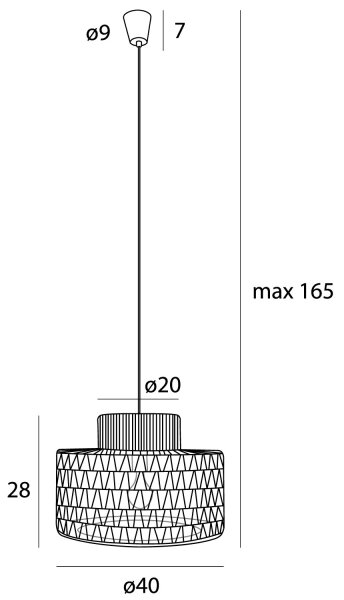 MAXLIGHT P0587 - Пендел RAFFLE 1xE27/15W/230V Ø 40 см кафяв