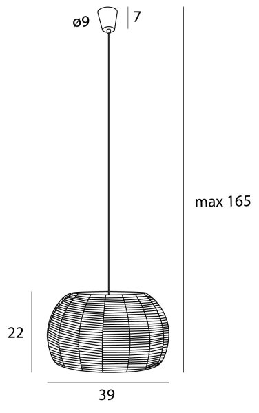 MAXLIGHT P0583 - Пендел PRASLIN 1xE27/15W/230V Ø 39 см бежов