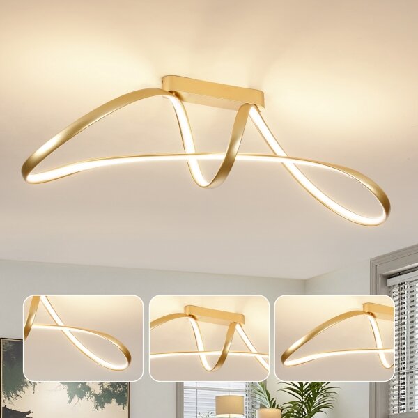 Brilagi-LED Плафон с възможност за димиране TWISTER LED/60W/230V 3000-6000K златен+ДУ