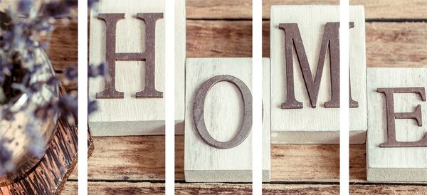 Картини от 5 части – Букви Home