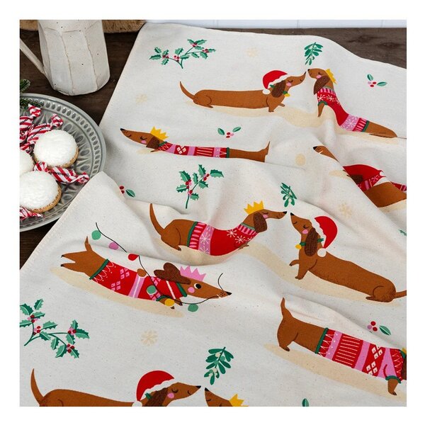 Памучна кърпа за съдове 70x50 cm Festive Sausage Dog – Rex London