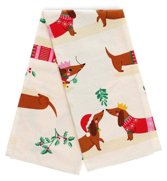 Памучна кърпа за съдове 70x50 cm Festive Sausage Dog – Rex London