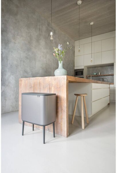 Кош за боклук Brabantia Bo Touch 651105, 36 л, Плавно и безшумно отваряне, Голям отвор, Сив